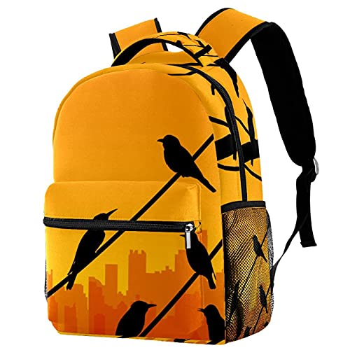 Sac à dos voyage oiseaux au coucher du soleil le cadeau idéal avec porte-bouteille utile