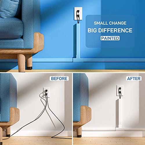 Cord Cover, Delamu Cord Hider Wall Mounted Tv, Large Cable Hider Wire Covers For Cords Easy Snap-On, 94.5In Wire Hider Cable Concealer Cable Raceway, Cable Cover Cable Management, 6X W1.18 H0.67 White #TOP6