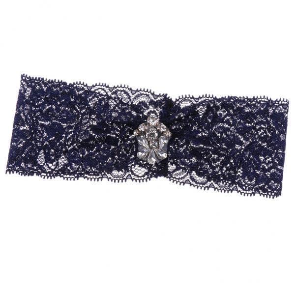 merishopp 2xWedding Bridal Lace Flower Rhinestone Crystal Leg Garter Thigh Ring-picture-2