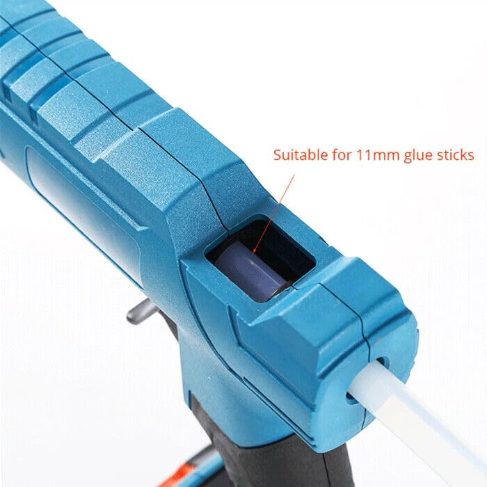 Pistola Incollatrice per Colla a Caldo Elettrica,con Due Batterie al Litio 48V, Cordless, Riscaldamento Rapido Manico Ergonomico, 1 stick diametro 11 mm, per Arte DIY Scuola Hobby Artigianato