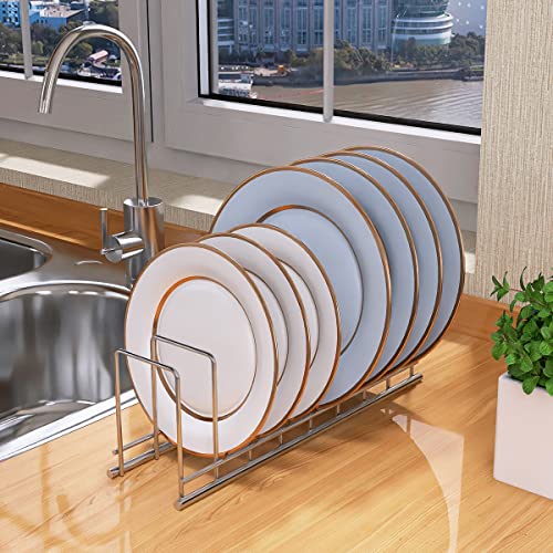 Pinniyou Pot Lid Organizer, 2 Pack Kitchen Plate Pot Lid Rack Holder Rest, Storage Cutting Boards, Bakeware, Pots & Pans Serving Trays, Reusable Containers In Cabinet Pantry, Usu201, Silver #TOP4