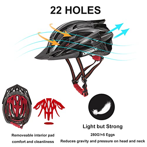 Hiland Unisex Mountain Bike Helmets For Adult With 23 Vents,Adjustable Dial, Removable Visor And Pad With Insect-Proof Intranet,Lightweight Bicycle Helmet For Men Women #TOP1