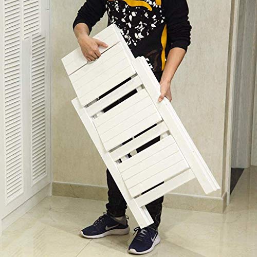 Folding Ladder Staircase, Multi-Functional Folding Solid Wood Ladder Stool, Step Stool Household Muliti-Color Stool Step Ladder Foldable Stepladder (White, 3)