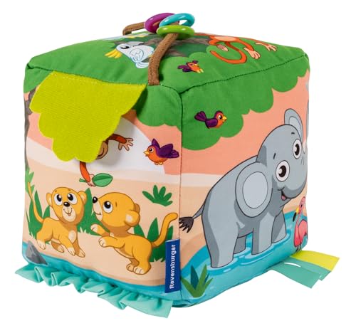 Cube activité bébé éveil musical sensoriel avec sons d'animaux sauvages Play+
