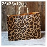 CML 10pcs Zebra und Leopard drucken Papierbeutel, Schmuck Geschenk Lebensmittel-Einkaufstasche, modernen Geschenk-Papierbeutel (Color : 26x33x12cm Leopard)