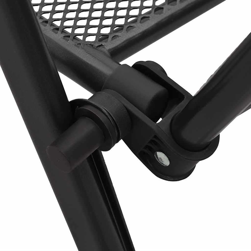 vidaXL Folding Patio Chairs 4 Pcs, Folding Mesh Chair with Adjustable Backrest, Outdoor Patio Furniture for Deck Garden Pool Beach, Steel Anthracite