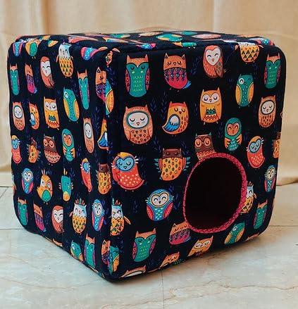Cube Hideout for Exotic/Small Pets in India (25cm * 25cm * 25cm) (Single Compartment)