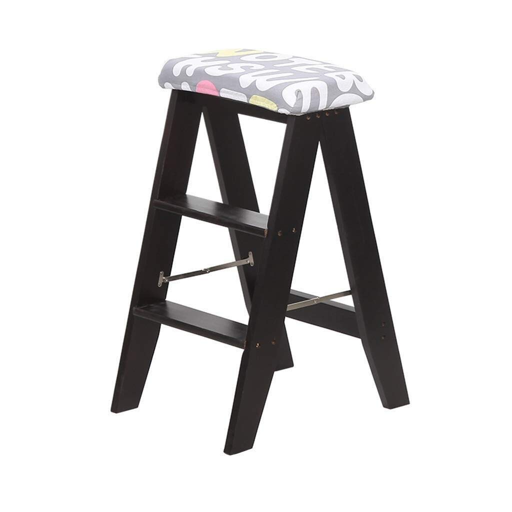 Escabeau marcheur pliant bois tabouret escalier et chaise grise 150kg