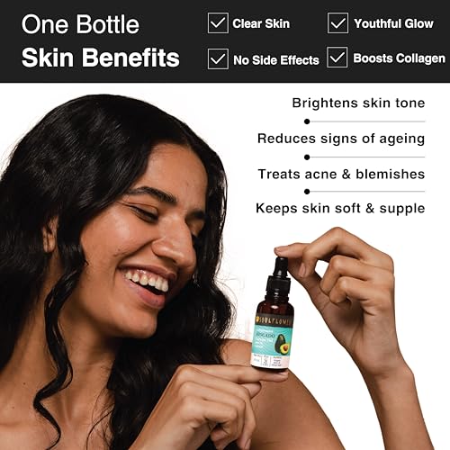 Image of Soulflower Avocado Hair Oil for Hair Growth, Reduce Dandruff, flexible Hair & Prevent Breakage, Moisturizer for Acne & Anti Aging | 100% Pure, Natural and Cold-Pressed, 30ml (Pack of 1)