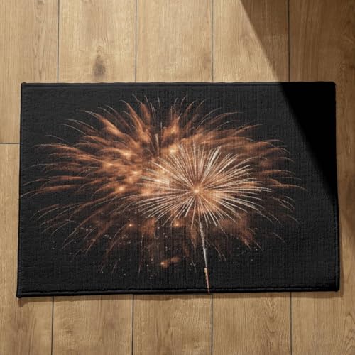 EHOMERY Alfombra Antideslizante Cocina Alfombrilla para Dentro Ducha Fuegos Artificiales Bañera Grande Lavable 40x60cm,