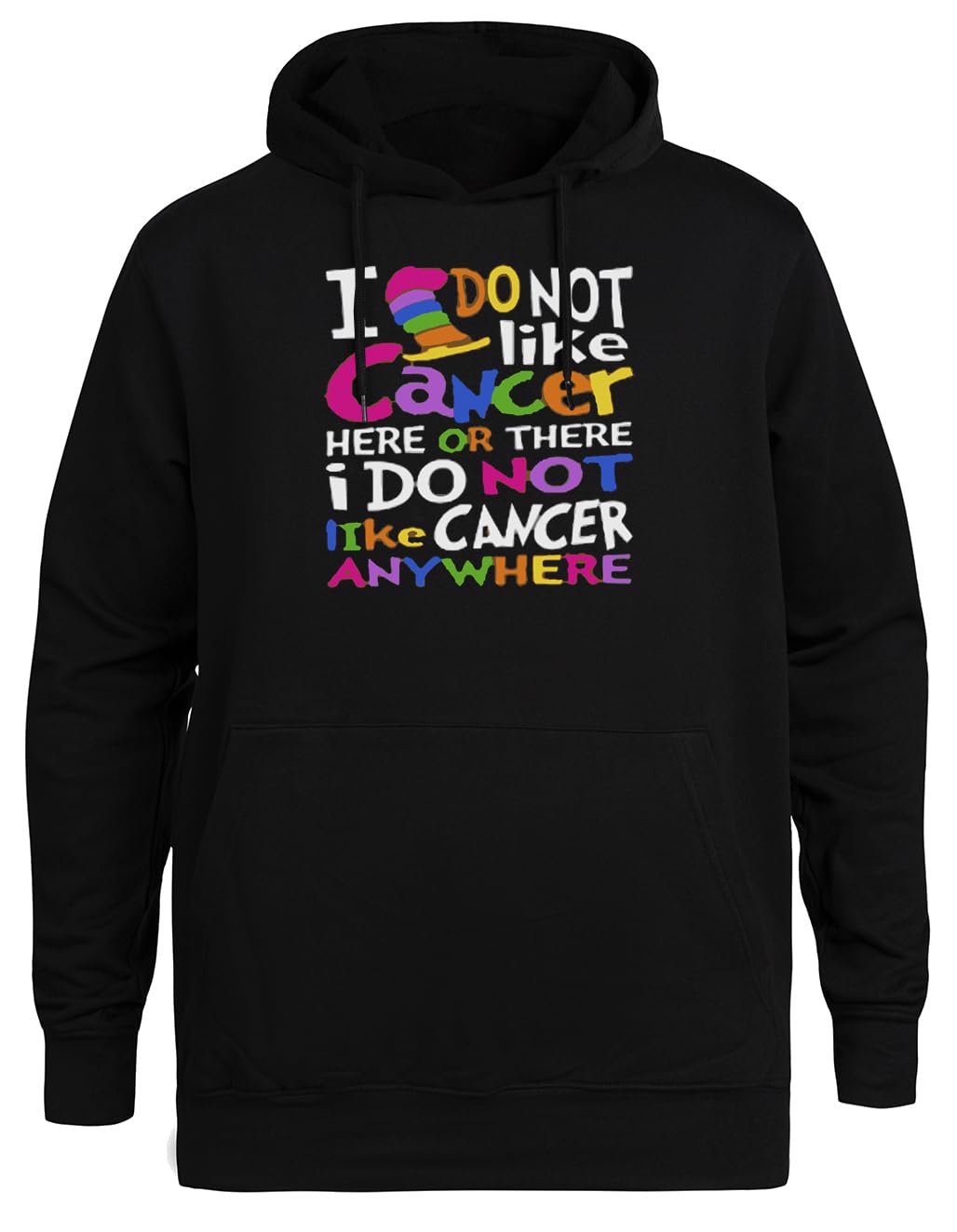 Nie Lubię Raka Perfekcyjnie Unisex Czarna Bluza Ekologiczna z Kapturem Unisex Black Hoodie Eco-Friendly Hooded Jacket
