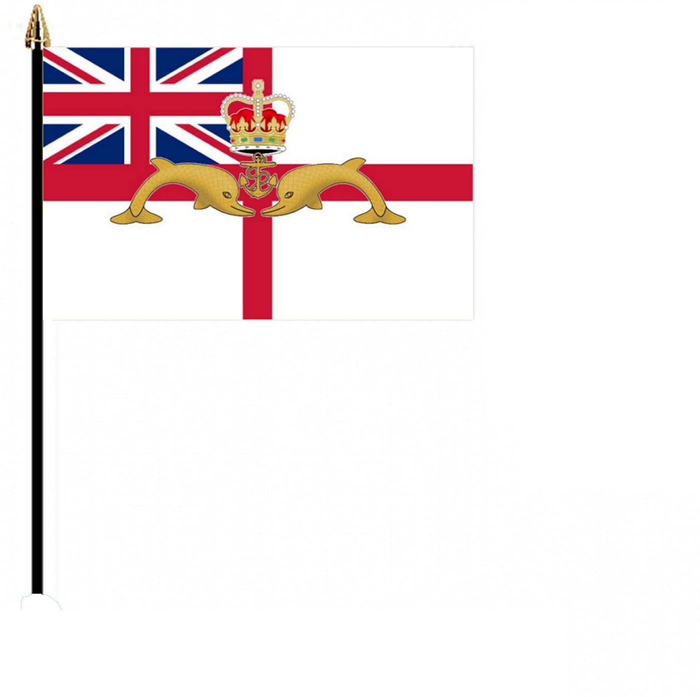 Dolphin Submarine Remembrance Military 6" x 4" Flag With Gold Base