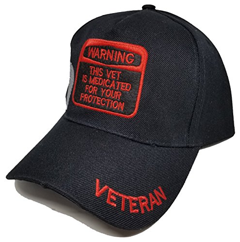 Buy Caps and Hats Black Cap This Vet is Medicated for Your Protection Army Navy Marines Air Force