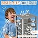 Strictly Briks Classic Stackable Baseplates, Building Briks for Towers, Shelves, and More, 100% Compatible with All Major Brands, Gray, 10 Base Plates & 40 Stackers, 6x6 Inches