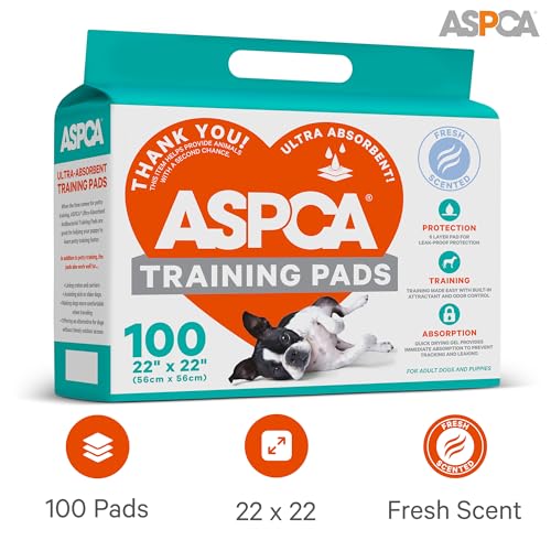 ASPCA - Scented Puppy Pads | Extra Absorbent Dog Training Pads for Cats & Dogs | Leak-Proof Layers | Odor Control & Quick-Dry | Non-Slip & Tear-Resistant | Travel Friendly | Pack of 100 | Size 22\"x22\' - Thumbnail 2