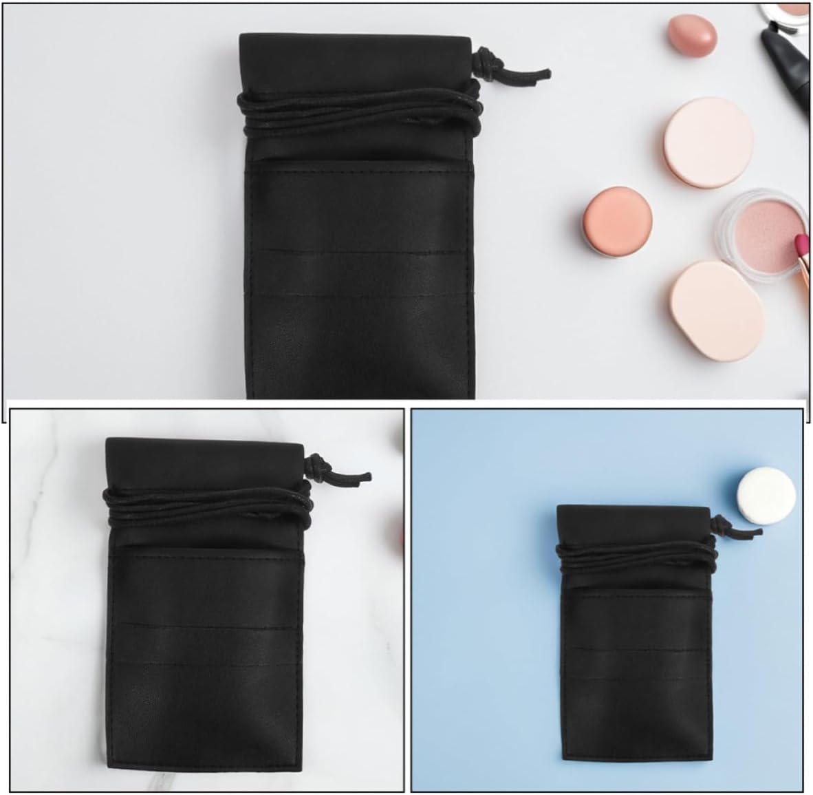 2pcs Hairdressing Scissor Waist Bag Pu Leather Salon Tool Pouch with Large Capacity and Scissor Protection for Professional Hairdressers and Personal Use