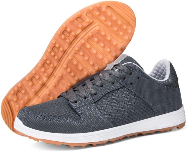 Miniatura 2 de AOLEXWU Zapatos de golf sin pinchos para hombre, zapatos de golf profesionales, cómodos, antideslizantes, zapatos de golf para hombre