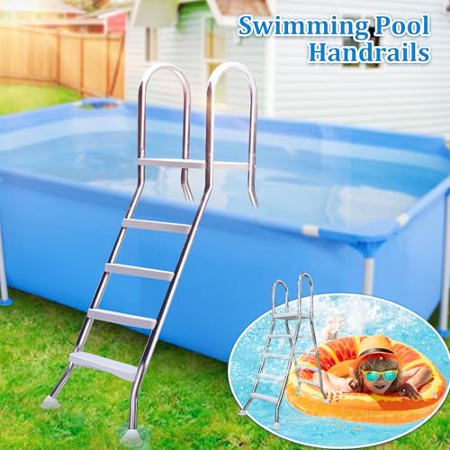 Escalera para piscina 4 peldaños acero inoxidable 34in miniatura 7