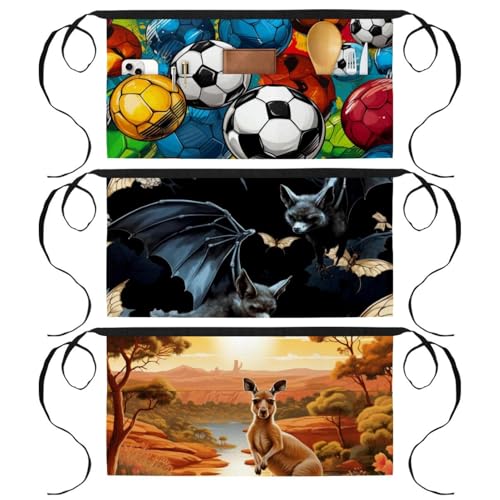 Tabliers courts de serveur avec 3 poches lot de 3 chauve-souris 60x30.5cm