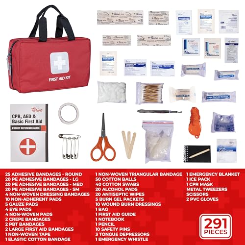 First Aid Kit – 291 Pieces of First Aid Supplies | Hospital Grade Medical Supplies for Emergency and Survival Situations | Ideal for Car, Trucks, Camping, Hiking, Travel, Office, Sports, Pets, Hunting, Home - Image 3