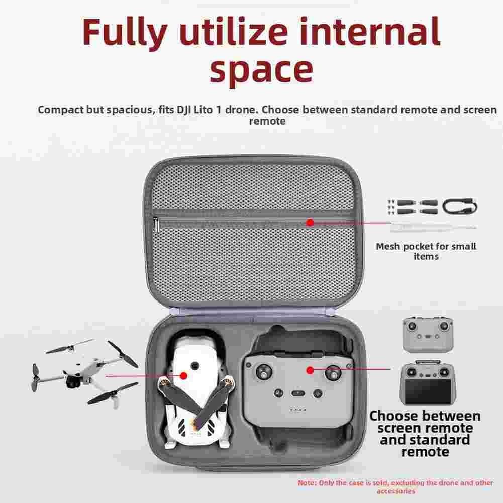 Bolsa de hombro protectora para DJI Lito X1, funda rígida de EVA impermeable con compartimentos organizados, almacenamiento a prueba de caídas para viajes y viajes, gris
