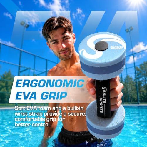 Image of Sunlite Sports Water Workout Combo Set, High Density Water Weights for Pool Exercise, Dumbell, Swim Belt, Aerobics Equipment, Aqua Jogger Belt, Pool Fitness, Aqua Therapy & Exercise