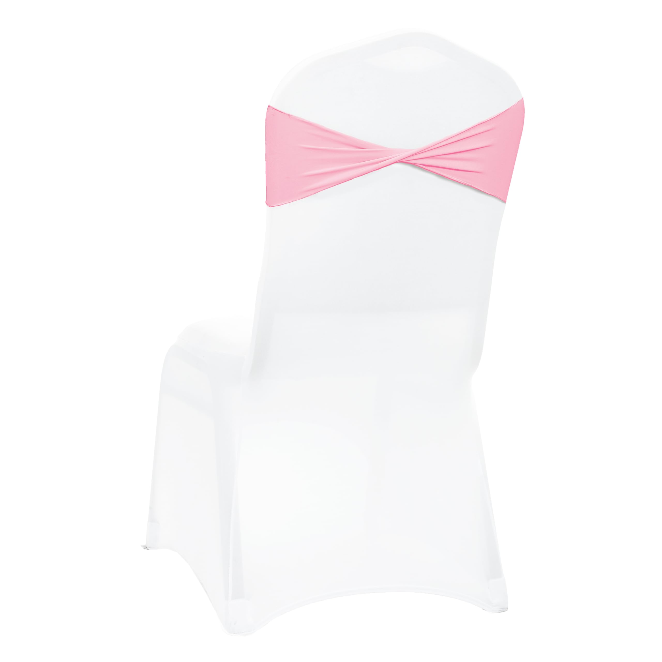 VDS Pack of 10 PCS | Pink | Spandex Chair Sashes Bows Without Buckle | Stretch Elastic Banquet Universal Folding Chair Band Tie with for Wedding Party Conference Celebration Event Decoration — image 1