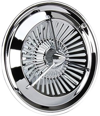 Speedway Motors 15-Inch Polara Style Tri-Bar Turbine Chrome Hubcaps, Set of 4, Jet Turbine Inspired Design with Die-Cast Chrome Plated Center Bullet, Fits Most 15-Inch Steel Wheels