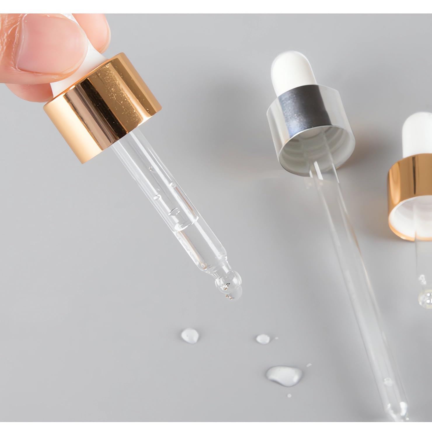 24 Piezas 30ml Mate Azul Frasco Cuentagotas Cristal, Botellas Cuentagotas Vacío con Plata Pipeta de Vidrio, para Muestra Fragancias de Aceites Esenciales de Aromaterapia Masaje Viaje