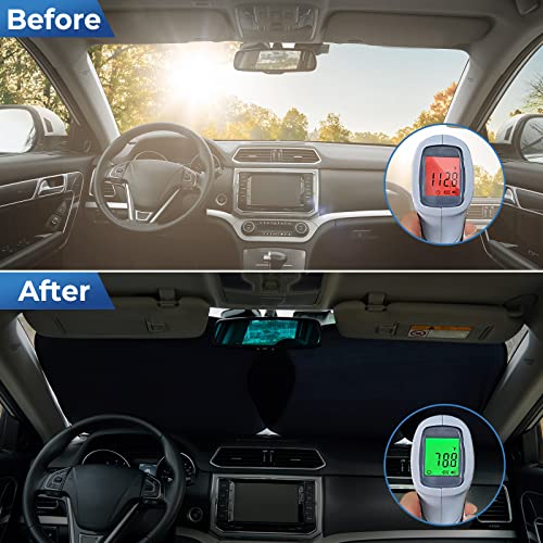 image for ARANA 2-Piece Car Windshield Sun Shade Cover Foldable Retractable Auto