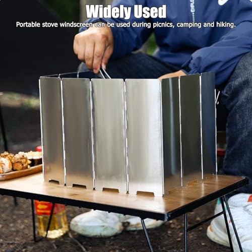 Butyeak 10 Placas Paravientos Cocina Camping Gas, Accesorios Camping Gas Portátil, Cortavientos Plegable Hornillo, Cocina Camping Plegable, Accesorios Hornillo Camping - imagen 7