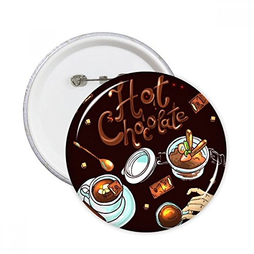 Pins badge chocolat chaud idéal pour égayer un goûter d'hiver ou décorer vos vestes en laine