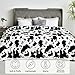 Softan Fleece Blanket - Black White Cow Print Throw Blanket - Fuzzy Lightweight Super Soft Microfiber Flannel Blankets for Couch, Bed, Sofa - Ultra Luxurious Warm and Cozy for All Seasons (90
