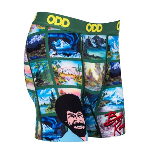 Odd Sox Men's Novelty Underwear Boxer Briefs, Paintings By Bob Ross3