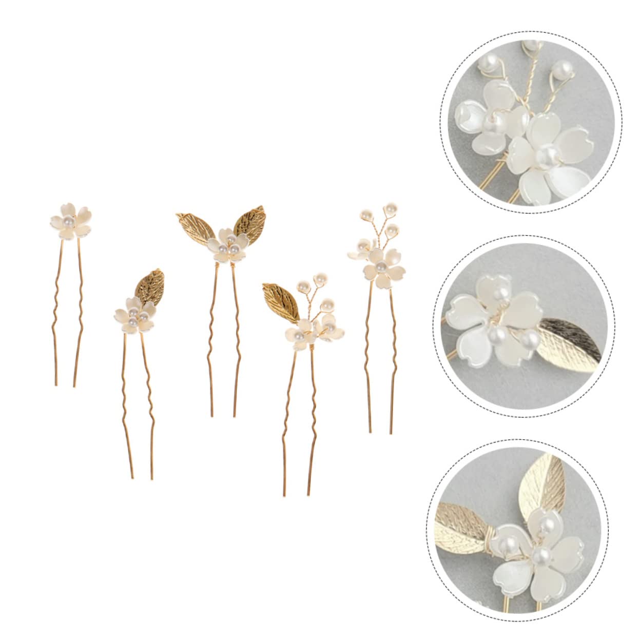 MAGICLULU 25 Piezas Horquilla Pasador De Pelo De Uso De Boda Pinzas De Pelo De Metal Pasador De Pasadores Para Niñas Decoración De Flores Aleación De Zinc Novia Cinco Pétalos Alfiler