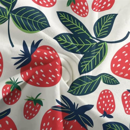 Sets de housses de couettes 3 pièces microfibre imprimé fraises 3D