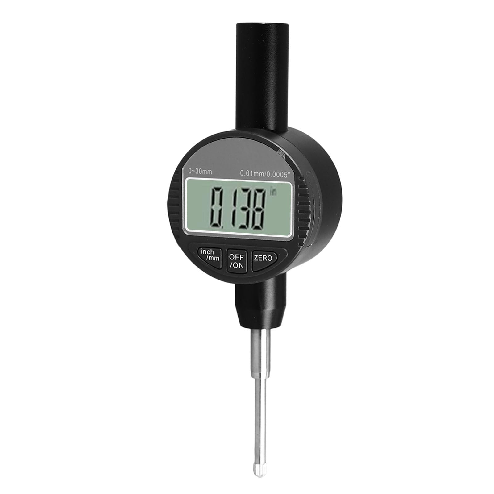 Indicador De Cuadrante Digital Resolución De 0,01 Mm/0,0005 Pulgadas, Rango De 0-30 Mm/0-1,2 Pulgadas, Sonda De Carburo, Medidor De Alta Precisión para Maquinaria Y Uso Industrial