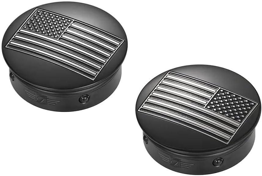 Stainless-Steel Black Contrast Cut Swing Arm Covers American Flag (reversed) for Harley-Davidson