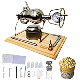 Retro Stainless Steel Popcorn Machine - High Pressure Popcorn Maker & Rice Puff Maker for Home Parties (520ml)
