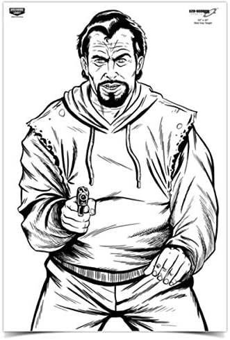 Miniatura 2 de Birchwood Casey Eze-Scorer Bad Guy Shoot-Up - Objetivos de entrenamiento de papel blanco brillante de 23 x 35 pulgadas para uso en interiores y