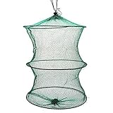 WAITLOVER 1pcs Folding Telescoping Quick-Drying Nylon Mesh Fishing Basket Dip Shrimp Gear Fishing Ta