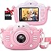 MINIBEAR Kinderkamera 2,4 Zoll 1080P HD Digitalkamera 30MP IPS-Bildschirm Spielzeugkamera für Mädchen Geschenke 1200mAh Kinder Video Kamera Recorder Kind Camcorder mit 32G TF-Karte (Rosa)