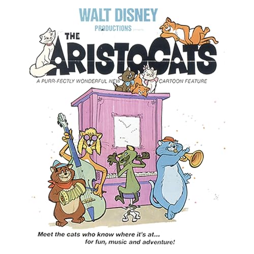 Disney Aristocats Classic Poster Girl's Solid Crew Tee2