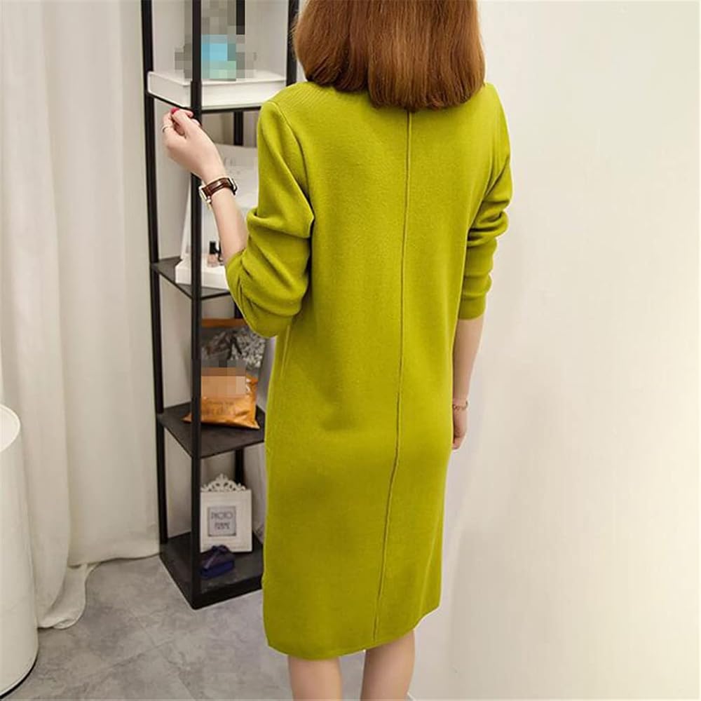 YTR6RTW Women Round Collar Long Sleeve Straight Knitted Dresses Women  Sweater Dress Black S at Amazon Women's Clothing store