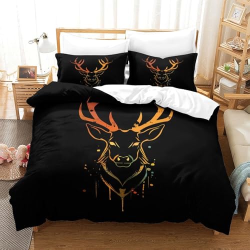 Housse de couette fléchettes 260x220 cm en microfibre avec taies d'oreiller
