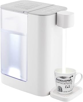 Instant Hot Water Dispenser, Countertop Water Dispenser System for Quick Heating & Outputting, Adjustable 5 Temperatures & 2 Water Outputs, 3L Water Tank Capacity,White