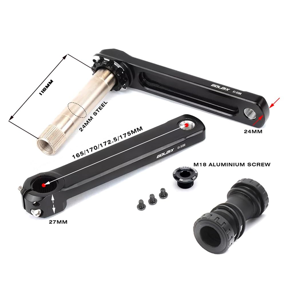 GXP MTB rower szosowy zestaw korbowy 165 mm 170 mm 172,5 mm 175 mm podwójna tarcza łańcuchowa 50-34T 52-36T 53-39T ultralekka korba z dolnym wspornikiem