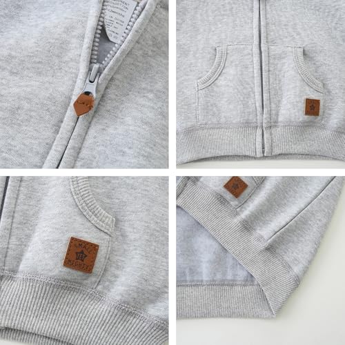 Baby Hoodie Sherpa Lined Zip up Light Fleece Jacket Solid Bear Coat Fall Winter 3-24 M4