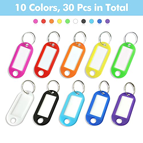 Redamancy 30Pcs Porte Clef à Etiquette, 2.2×5cm Étiquettes D'Identification, 10 Couleurs Étiquettes de Clé en Plastique, D'Identification Pour Etiquette De Bureau d'Hôtel Voyage Bagagerie – vue 5