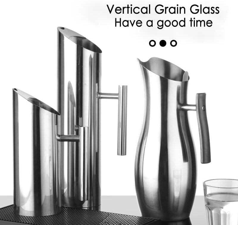 Stainless Steel Water Pitcher 2L/70oz Drum Shaped Drink Carafe Juice Jar Metal Pitcher Mirror Polishing for Kitchen Refrigerator Bars Restaurants by MUGLIO - Image 6